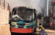 রাজধানীর ৫ স্থানে বাসে আগুন