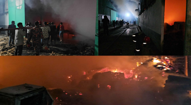 রাজবাড়ীতে অরিয়েন্ট জুট মিলে ভয়াবহ অগ্নিকাণ্ড