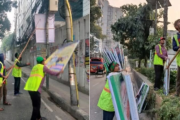 মহাখালী এলাকার অবৈধ ব্যানার-ফেস্টুন অপসারণ করলো ডিএনসিসি