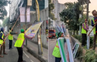 মহাখালী এলাকার অবৈধ ব্যানার-ফেস্টুন অপসারণ করলো ডিএনসিসি