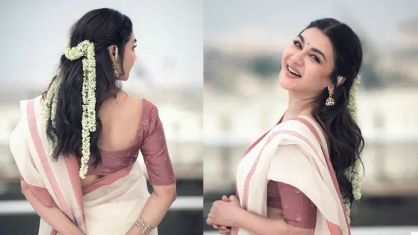 শাড়ি-গাজরায় স্নিগ্ধ জয়া, ক্যাপশনে ‘পিরিতের বেদনা’